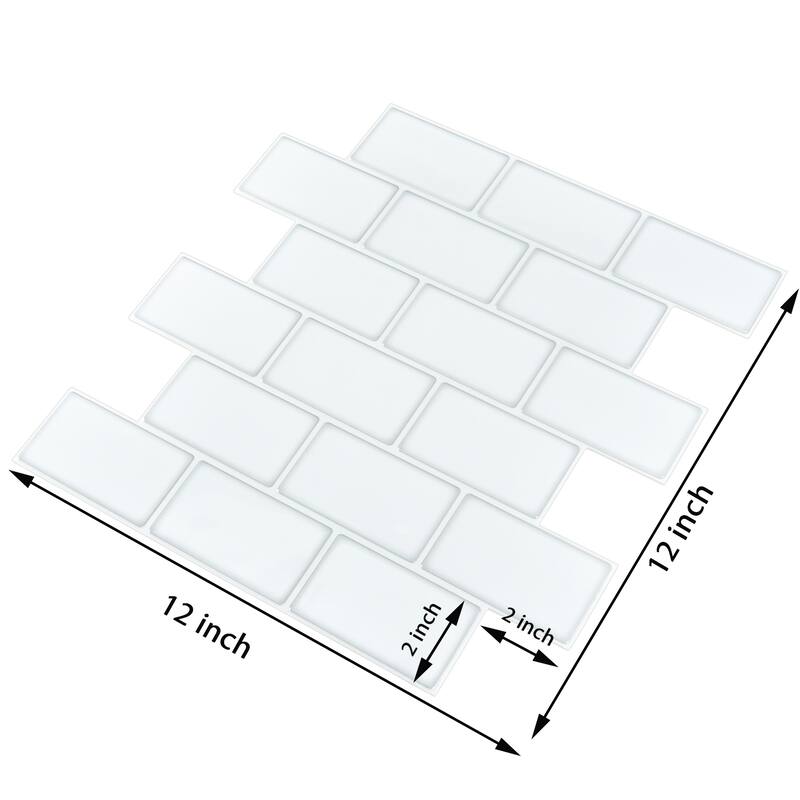 Art3d 12"x12" Vinyl Peel and Stick Backsplash Tile Thicker Design (10